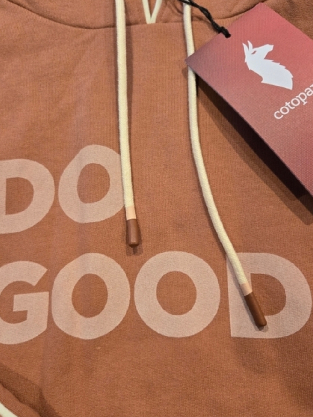 cotopaxi Rust Pink "DO GOOD." Cropped Hooded Sweatshirt - Picture 2 of 2